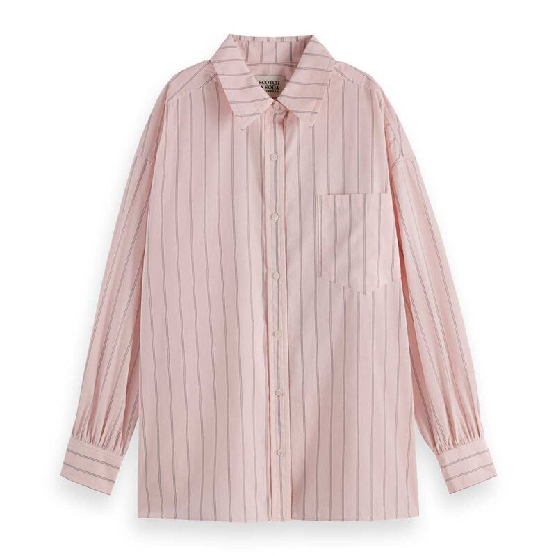 Scotch & Soda Striped Girlfriend Poplin Shirt image number 0